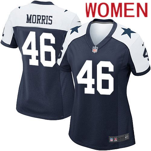 Women Dallas Cowboys #46 Alfred Morris Nike Navy Alternate Game Team NFL Jersey->women nfl jersey->Women Jersey